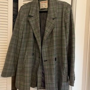 Cartonnier Anthropologie Plaid Checkered Blazer